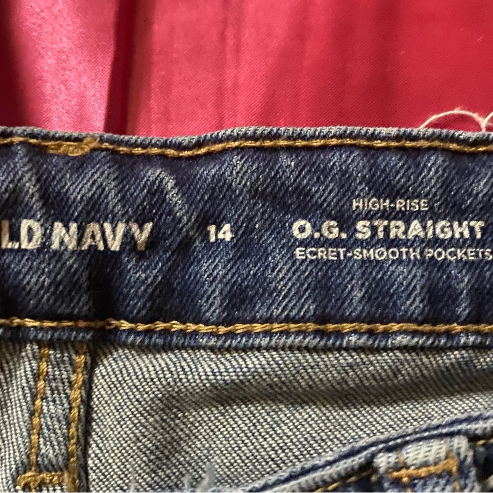 Old Navy Straight Highrise Distressed Jeans